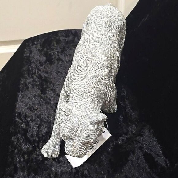 Dart Home Sparkling Silver Polystone Glam Leopord - Picture 6 of 8